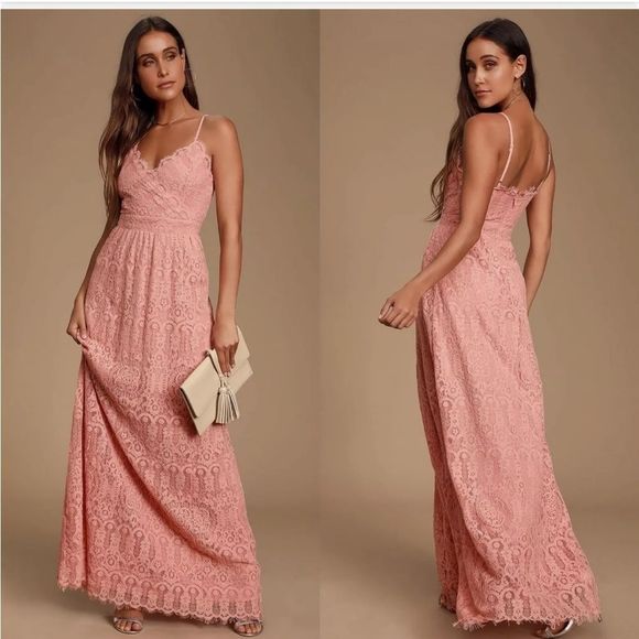 Lulus Dresses & Skirts - LULU'S Unending Love Blush Pink Lace Maxi Dress